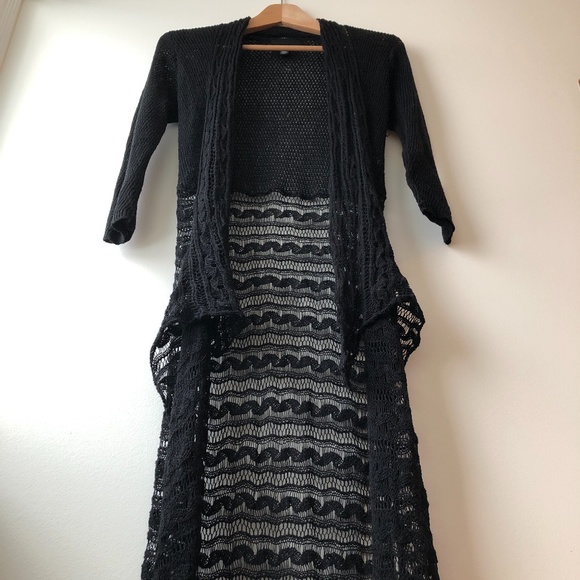 Cynthia Rowley Black Knit Duster - Picture 2 of 7